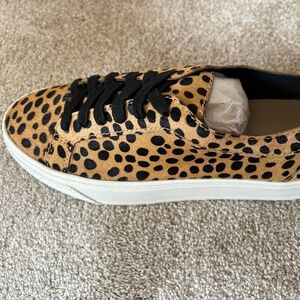 Loeffler Randall cheetah leopard calf hair sneakers size 9.5 NEW in box